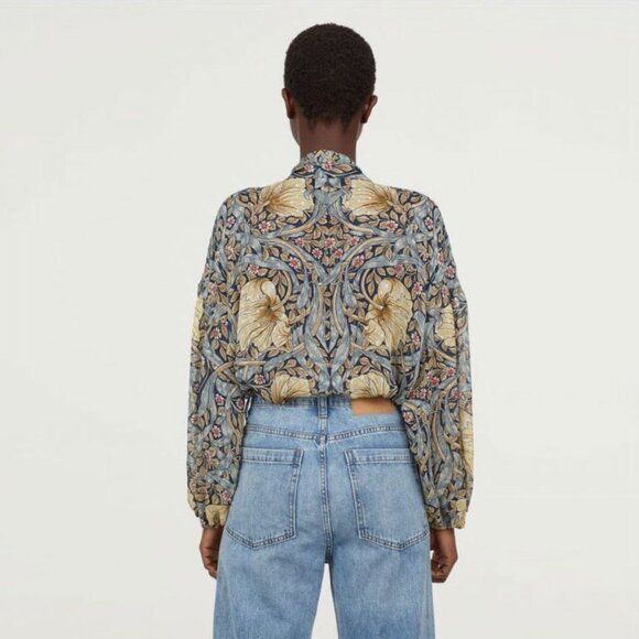 Morris & Co x H&M Floral Chiffon Blouse Size 2 - 47695 - Picture 3 of 15